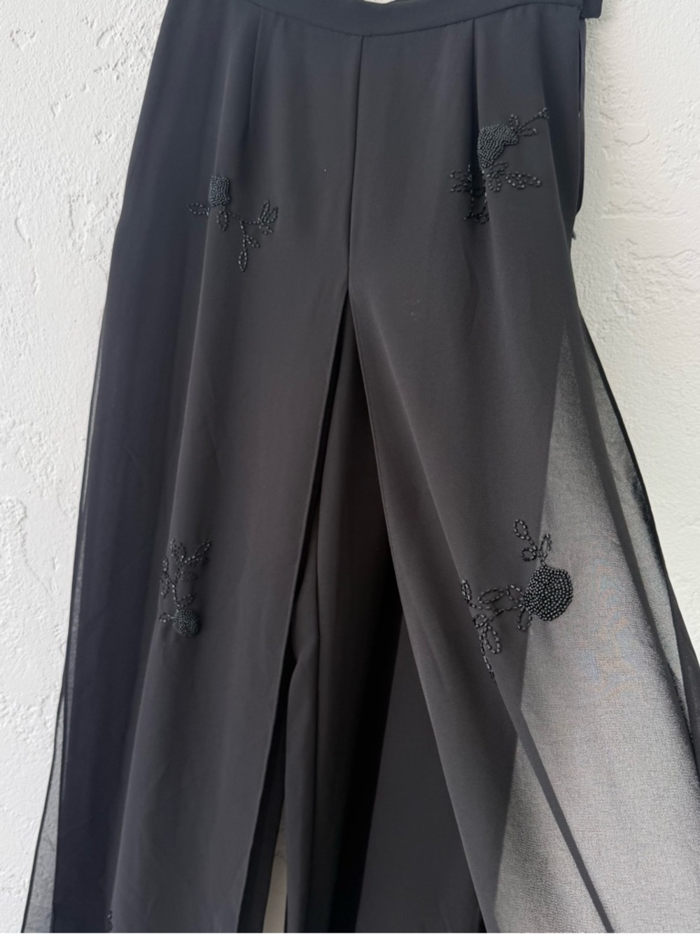 Evening Black Wide-Leg Palazzo Pants